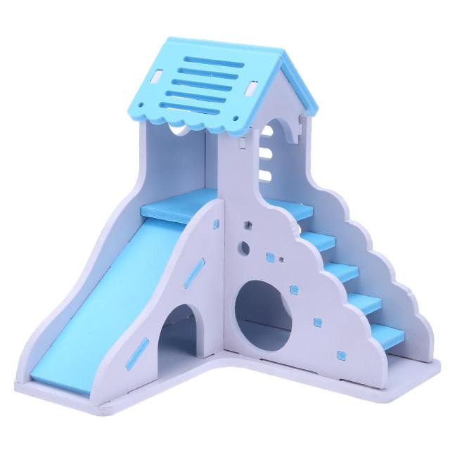 Soft Guinea Pig House Bed Cage for Hamster Pet Hamster House with Ladder Rabbit Nest Log Cabin Animal Sleeping Supply Pet Produt