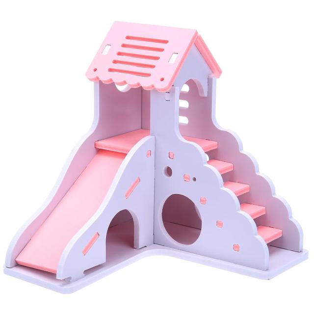 Soft Guinea Pig House Bed Cage for Hamster Pet Hamster House with Ladder Rabbit Nest Log Cabin Animal Sleeping Supply Pet Produt