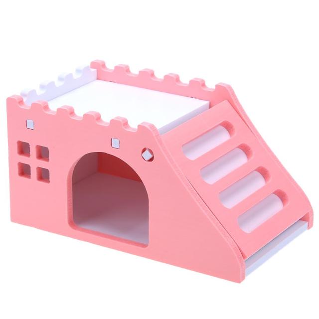 Soft Guinea Pig House Bed Cage for Hamster Pet Hamster House with Ladder Rabbit Nest Log Cabin Animal Sleeping Supply Pet Produt