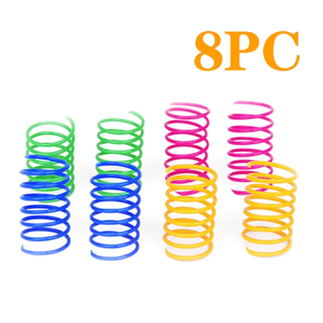 4/8/16/20pcs Kitten Cat Toys Wide Durable Heavy Gauge Cat Spring Toy Colorful Springs Cat Pet Toy Coil Spiral Springs Pet Intera