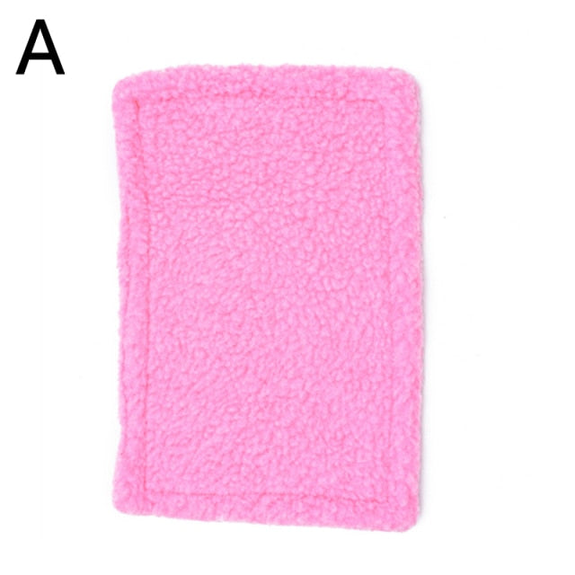 Double-sided Small Pet Warm Mat Plush Hamster Small Mat Guinea Pig Nest Mat Easy To Carry Rectangular Rabbit Bed Cushion Mat