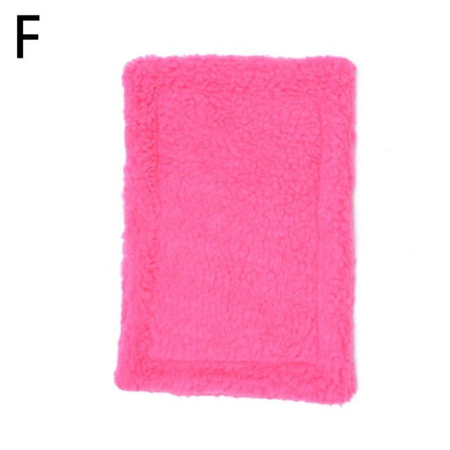 Double-sided Small Pet Warm Mat Plush Hamster Small Mat Guinea Pig Nest Mat Easy To Carry Rectangular Rabbit Bed Cushion Mat