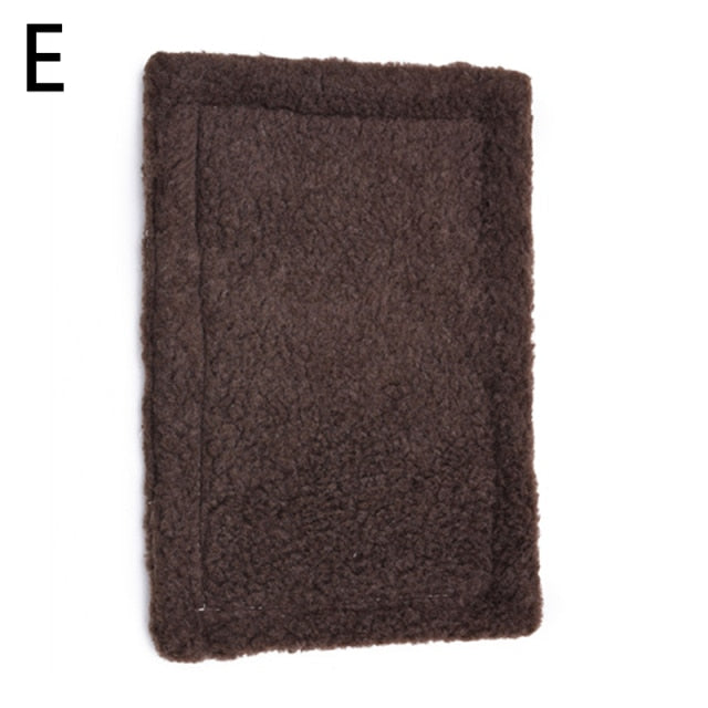 Double-sided Small Pet Warm Mat Plush Hamster Small Mat Guinea Pig Nest Mat Easy To Carry Rectangular Rabbit Bed Cushion Mat