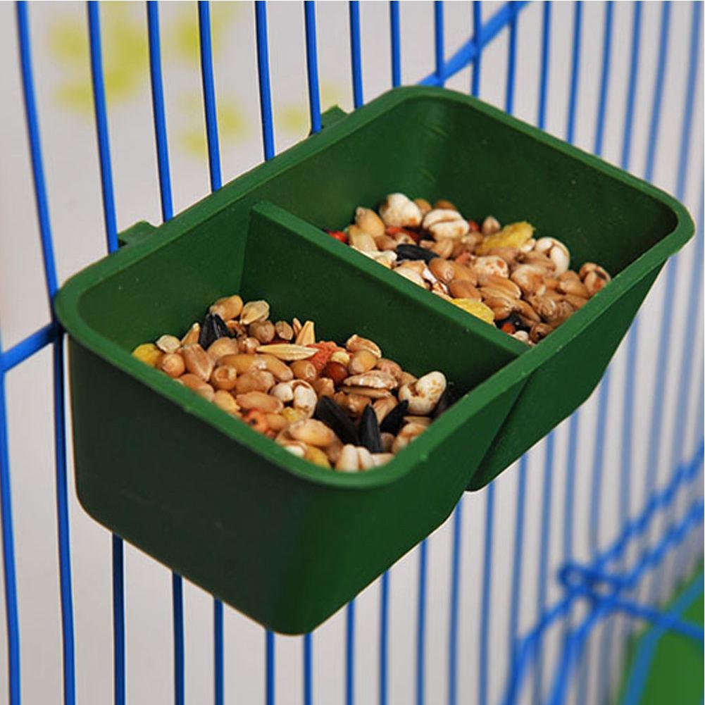 Double Bowl Birds Feeding Trough Water And Foods Feeding Cups For Bird Pigeons Parrot Cup Feeding  For Pet Cage Decoration