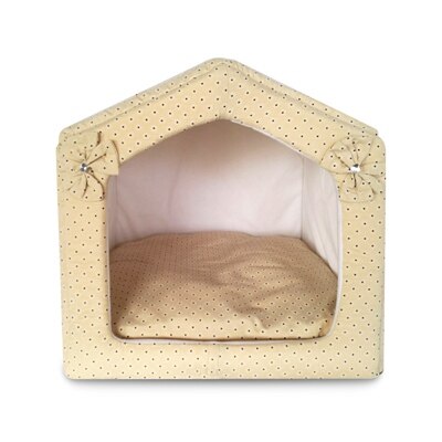 Princess Winter Warm Floral Pet House Fabric Dog Kennel Bed Gray Beige S L Puppy Small Medium Animal Cat Home With Cushion Goods