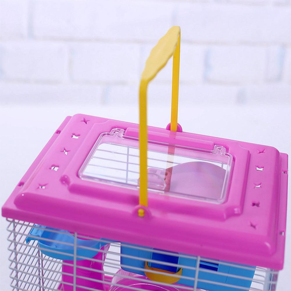 Pet Cage Hamster Cottage Double Layer House With Transparent Skylight Double Layer House for Hamster Golden Hamster Pet