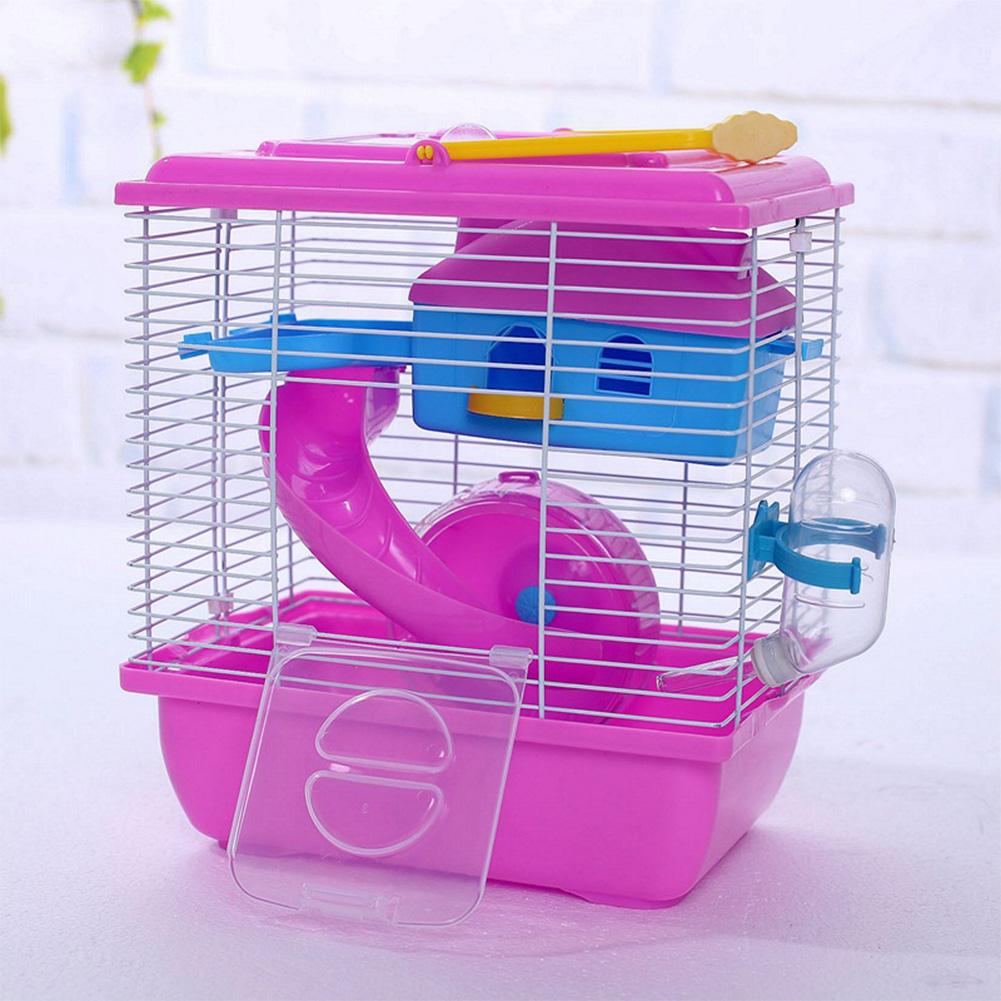 Pet Cage Hamster Cottage Double Layer House With Transparent Skylight Double Layer House for Hamster Golden Hamster Pet