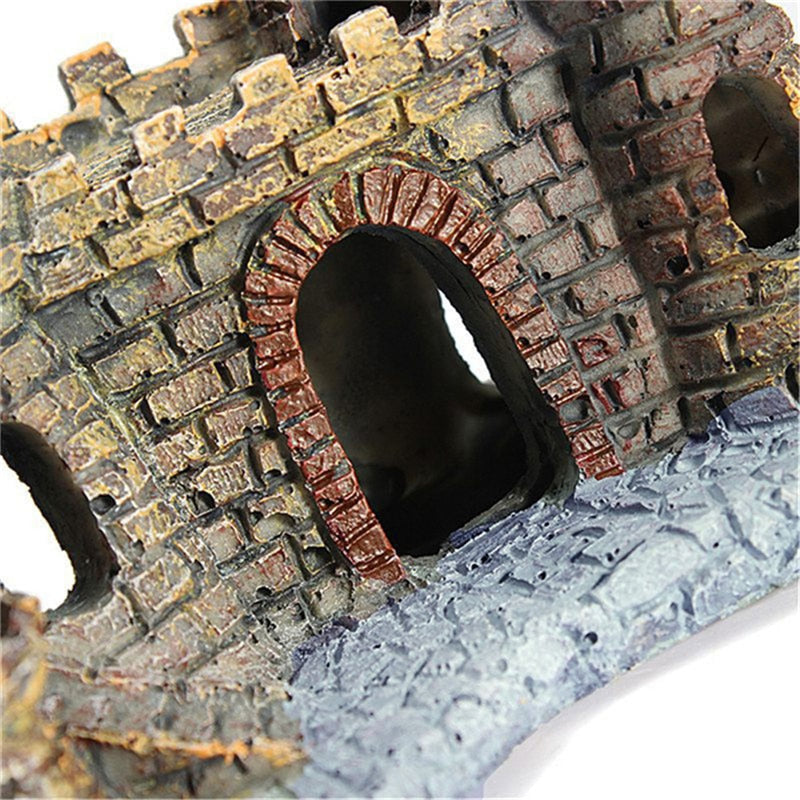 Aquarium Resin Castle Decoration Fish Tank Landscaping Building Rocks Cave Hideouts House Artificial Ornament Decor Accessories