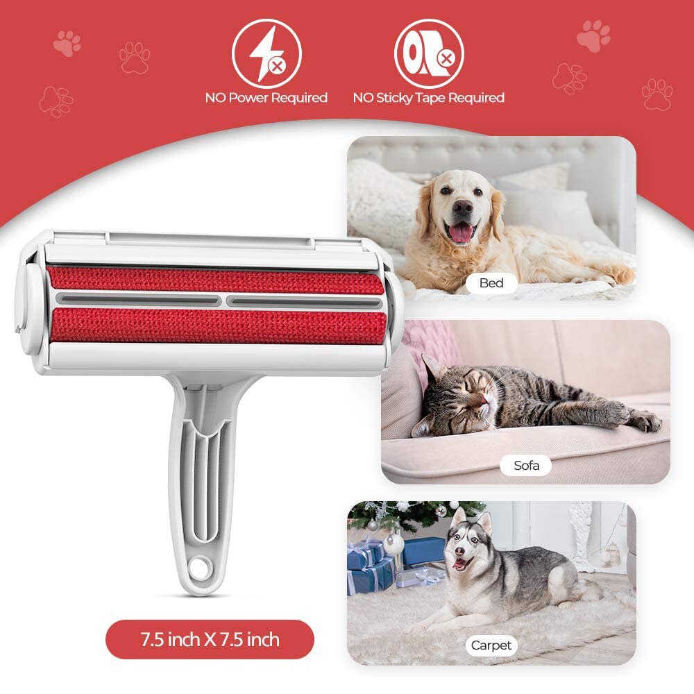 Dog Cat Hair Remover Roller With Self-Cleaning Base Efficient Lint Brush for Pet Hair Fur Furniture Couch Carpet Car Seat