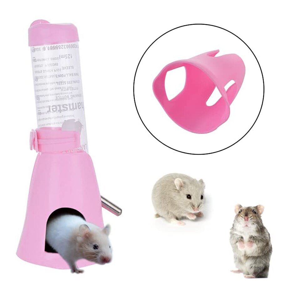 Hamster Water Bottle Small Pet Automatic Drinking Bottle Food Container Base Hanging Water Feeding Dispenser For Small Animal