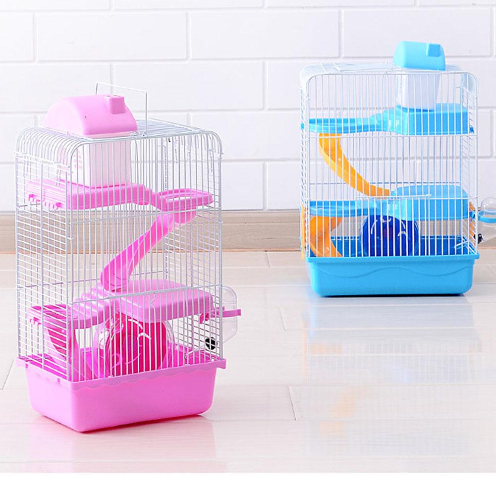 3-storey Pet Hamster Cage Luxury House Portable Mice Home Habitat Decoration Small Pets Chinchilla Hamster House Cage