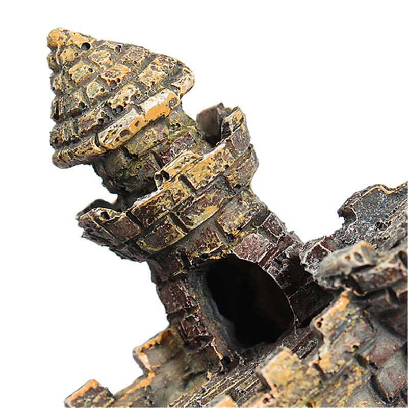 Aquarium Resin Castle Decoration Fish Tank Landscaping Building Rocks Cave Hideouts House Artificial Ornament Decor Accessories