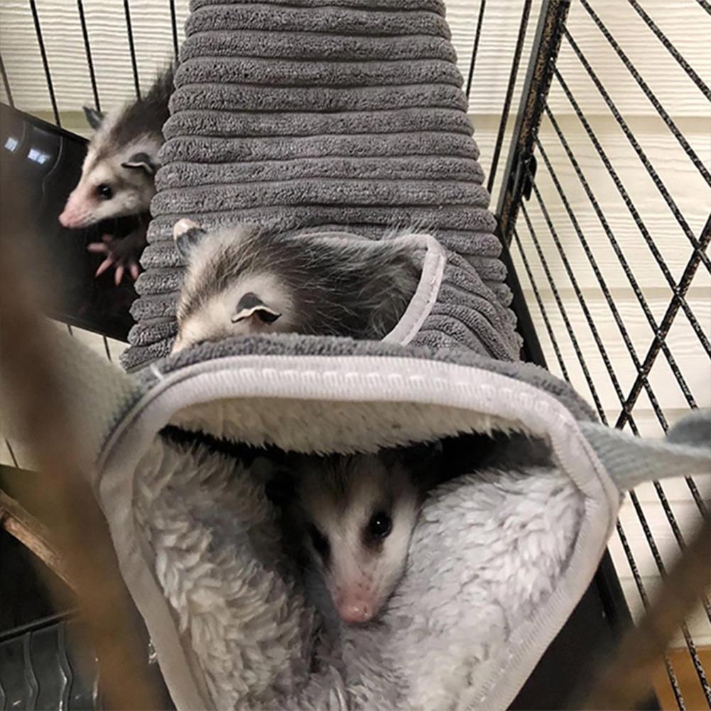 1PC Winter Warm Hamster Tunnel Hammock for Small Animals Sugar Glider Tube Swing Bed Nest Sleeping Bed Rat Ferret Toy Cage