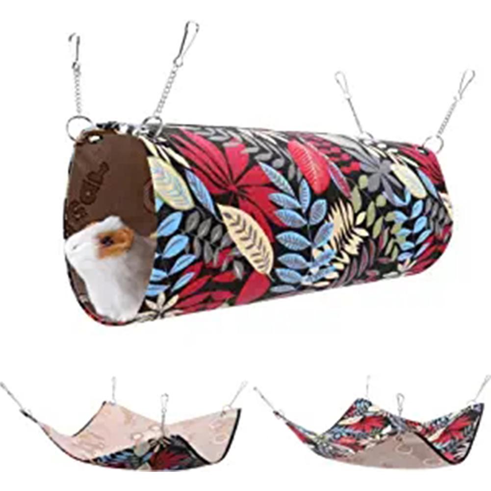 Pet Hanging Tunnel Cool Mat For Small Animals Cool Rainforest Pattern Sugar Glider Hammock Cage Accessories