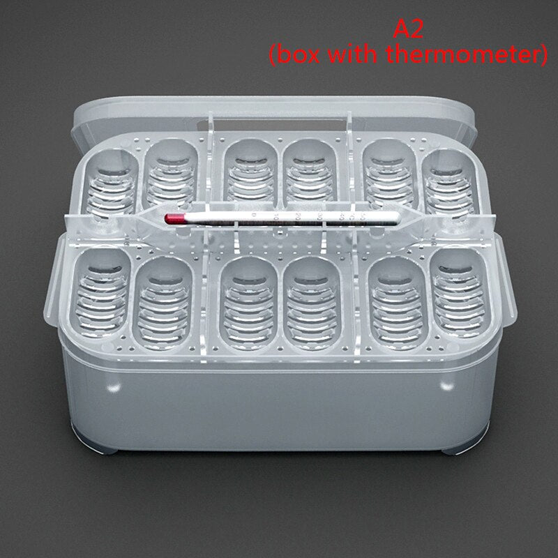 Lizard Terrarium Reptiles Accessories Terrarium Bowls 12 Holes Egg Gecko Snake Incubator Tray Thermometer Incubation Accessories