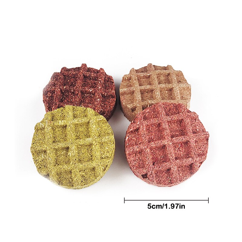 10PCS Rabbit Waffle Cracker Carrot Grass Molasses Cake Chew Grinding Toy Teeth Snacks Toys For Bunny Hamsters Chinchilla