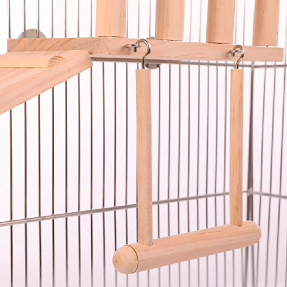 3pcs/set Wooden Bird Toy Climbing Ladder Springboard Swing Three-piece Toy For Birds Hamster Chinchilla