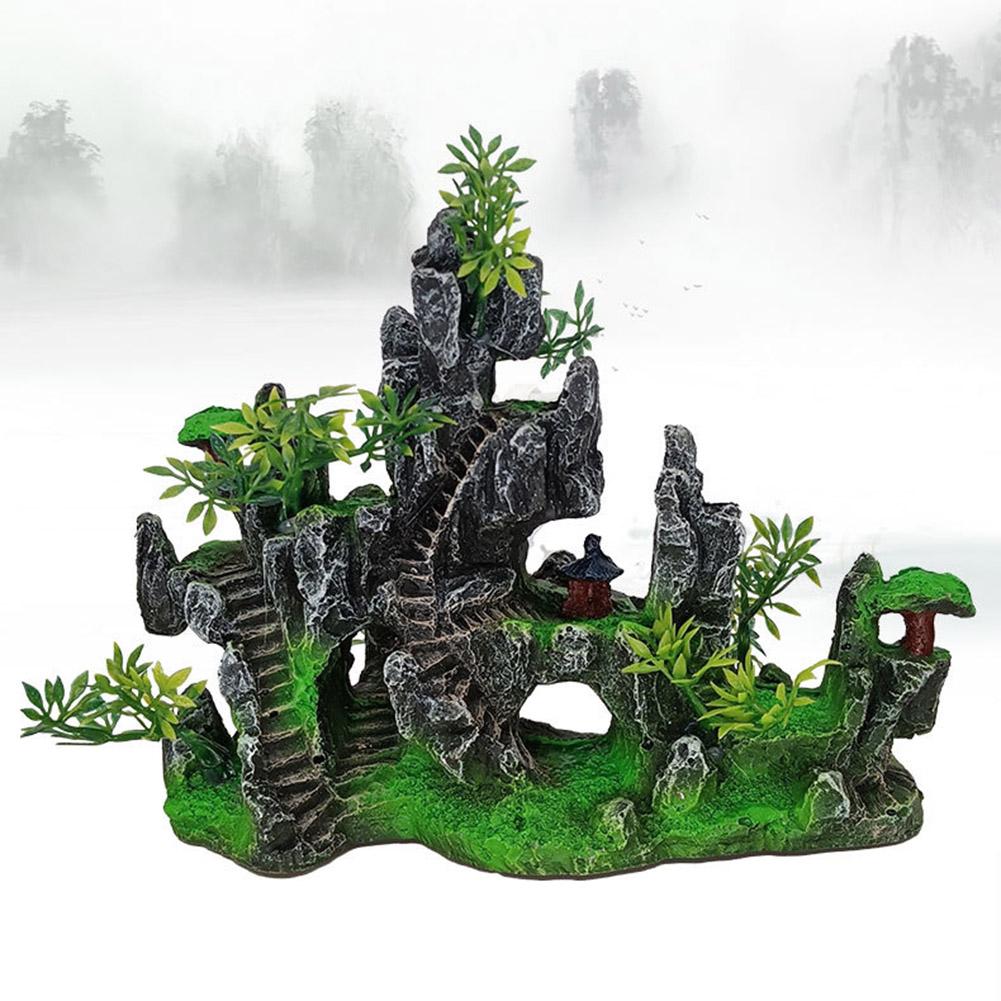 Aquarium Resin Rockery Double-sided Aquarium Landscape Imitation Stone Ornaments For Home Decor