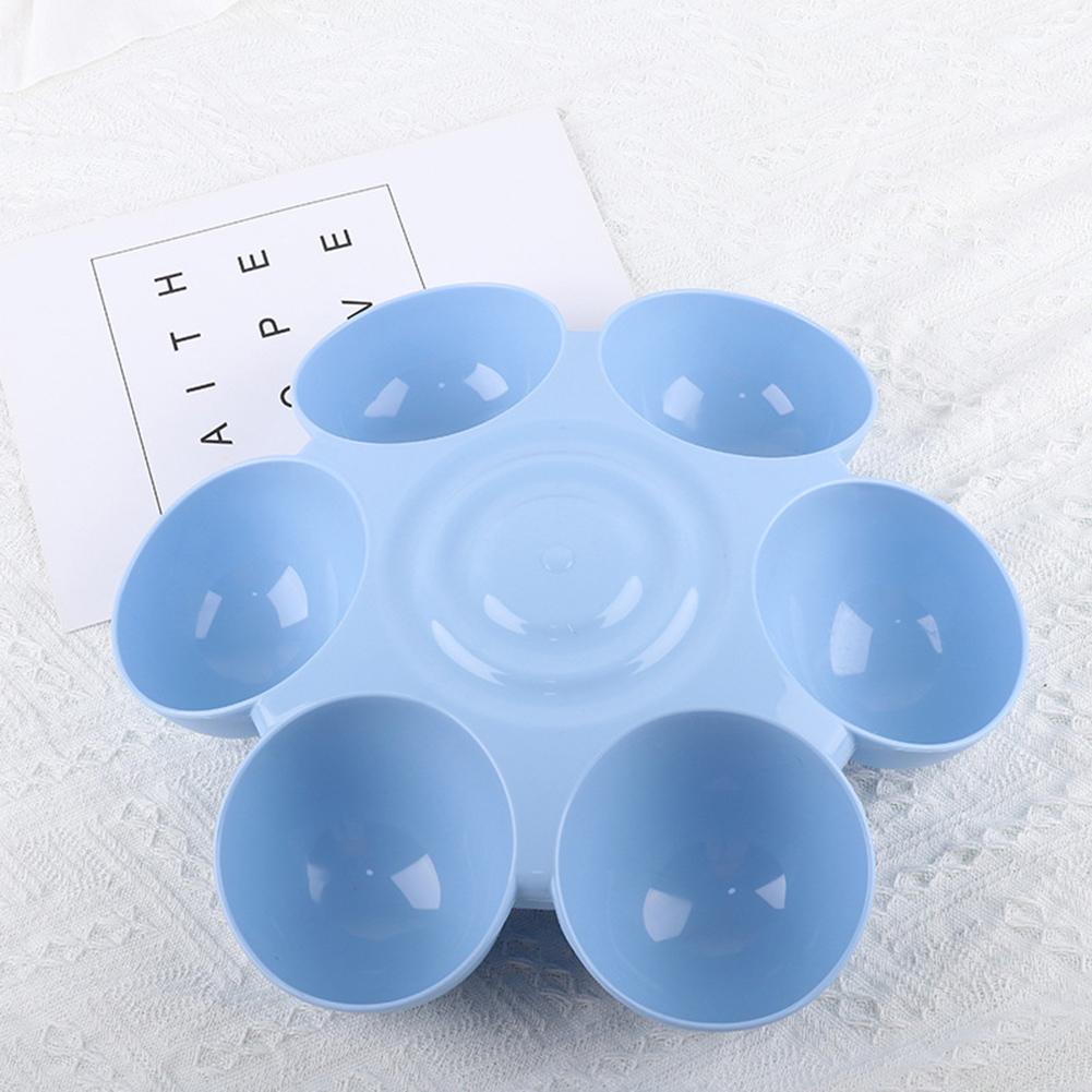 Pet Cat Dogs 6-grid Petals Bowls Multi-function Drinking Water Feeding Bowl Slow Eating Feeder Food Distribution Container