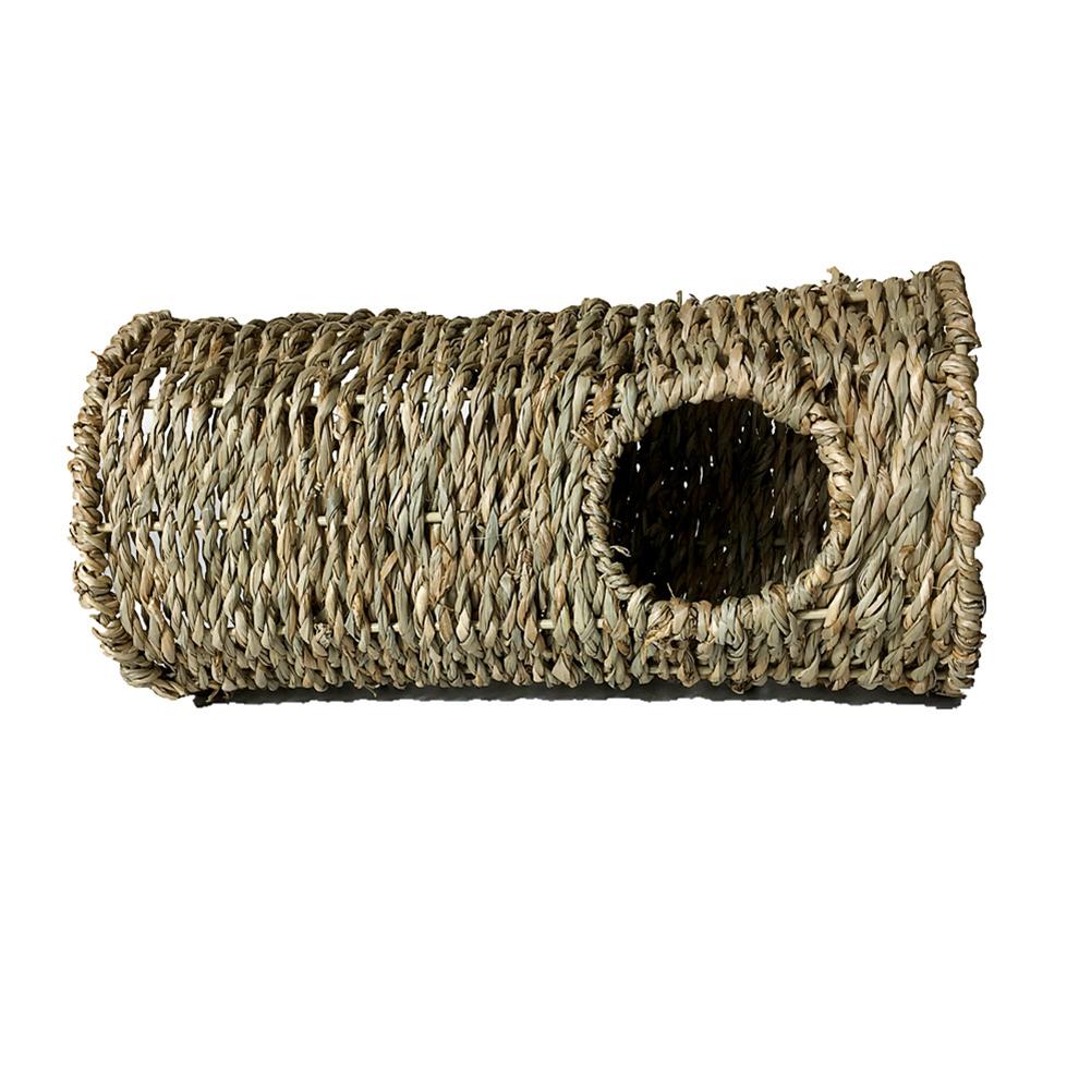 Hamster Grass Tunnel Toy Breathable Bite-Resistant Pet Nest Natural Water Grass Woven House For Parrots Hedgehog Chinchillas