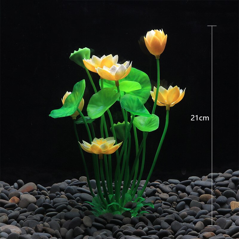 Aquarium Artificial Lotus Plants Decoration Fish Tank Landscaping Water Grass Ornaments Aquatic Simulated Flower Plant Supplies