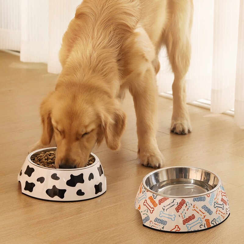 HOOPET Dog Feeding Supplies Pet Bowls Cat Food Water Feeder Stainless Steel Pet Drinking Dish Feeder Dogs Accessories