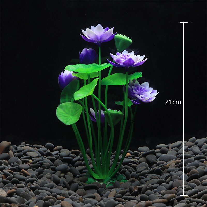 Aquarium Artificial Lotus Plants Decoration Fish Tank Landscaping Water Grass Ornaments Aquatic Simulated Flower Plant Supplies