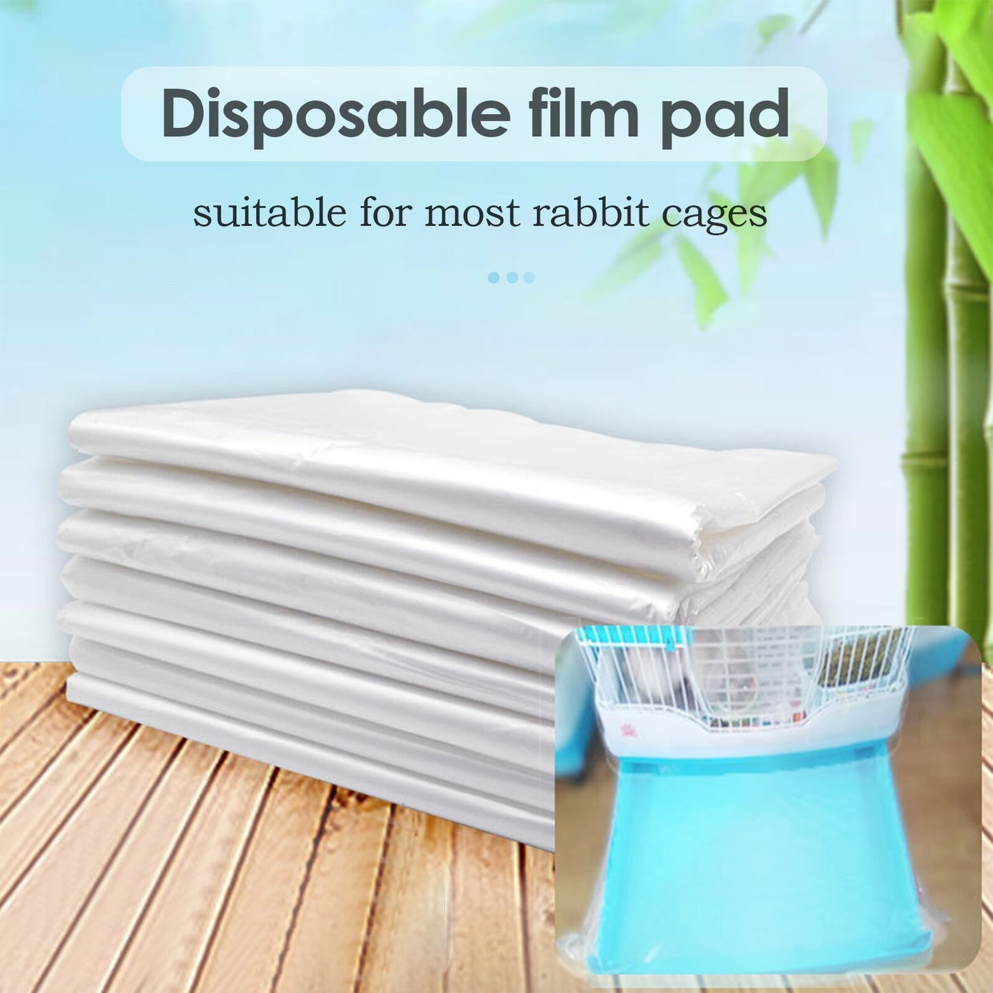 50Pcs Disposable Rabbit Cage Liner Plastic Bunny Cage Mat Cleaning Pad Replacement Diaper Universal Toilet Film For Small Animal