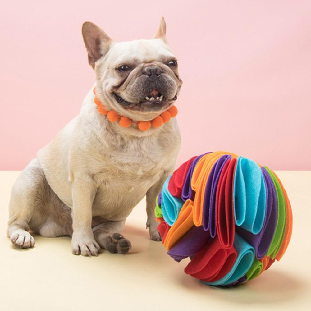 Pet Dog Sniffing Ball Puzzle Toys Colorful Foldable Nose Sniff Toy Increase Iq Training Food Slow Feeding Toy For Relieve Stress