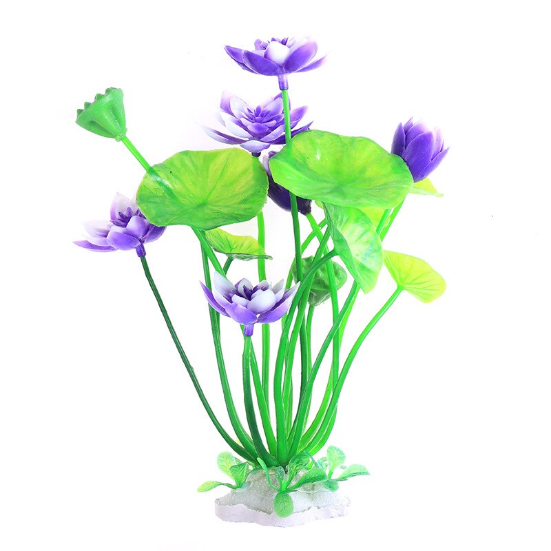 Aquarium Artificial Lotus Plants Decoration Fish Tank Landscaping Water Grass Ornaments Aquatic Simulated Flower Plant Supplies