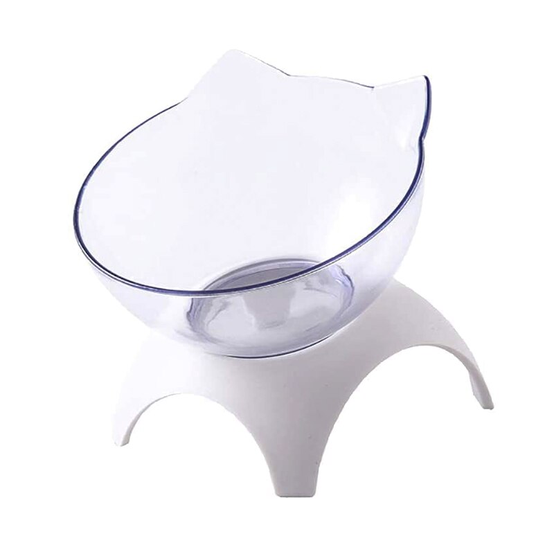 Cat Raised Stand Feeding Bowl Transparent Plastic Pet Food Water Feeder Bowl Cats Products for Pets Dog Bowl with Stand