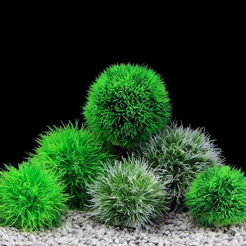 Aquarium Artificial Plastic Aquatic Plants Fish Tank Decor Water Grass Ball Plants For Aquarium Landscape Decoration Accessories