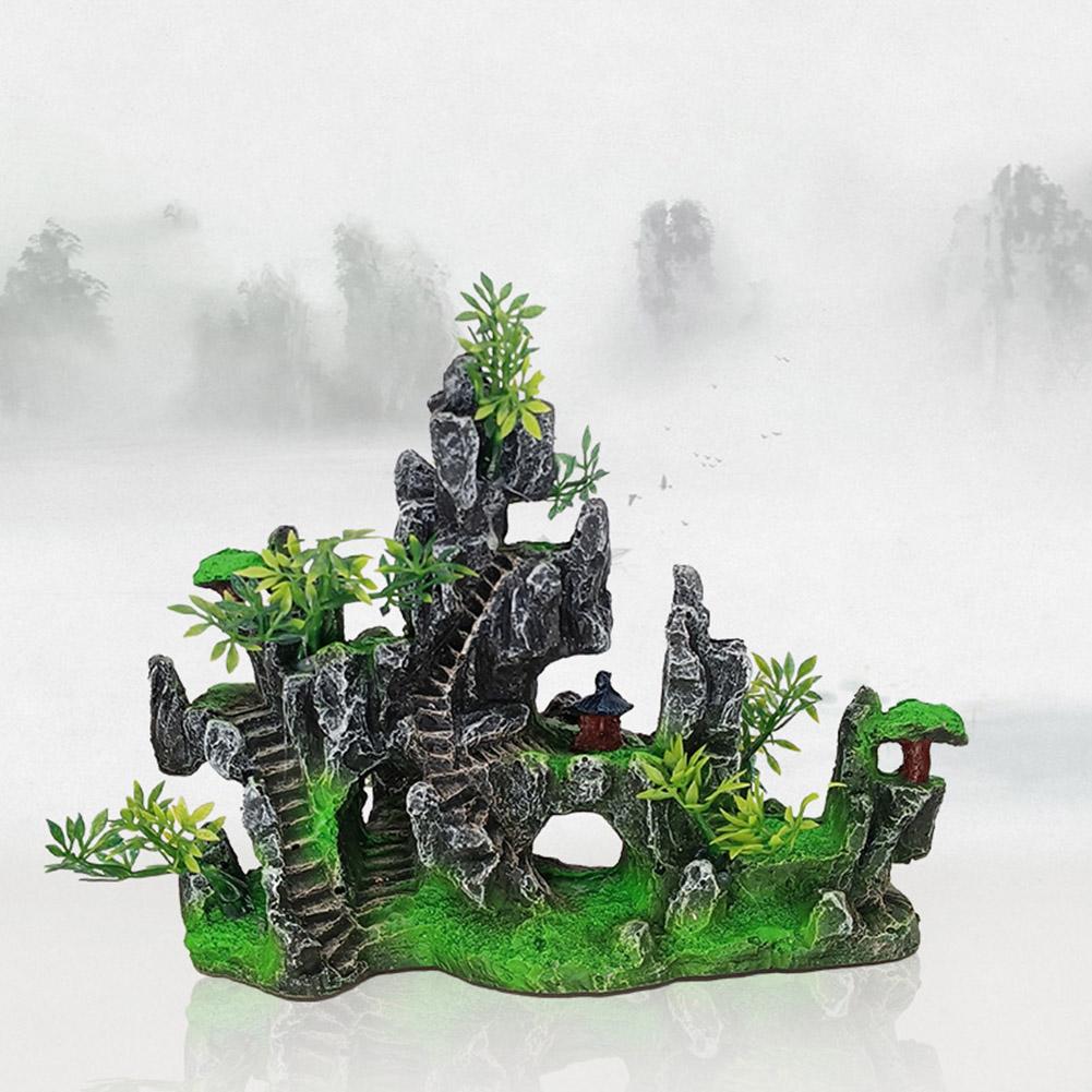 Aquarium Resin Rockery Double-sided Aquarium Landscape Imitation Stone Ornaments For Home Decor