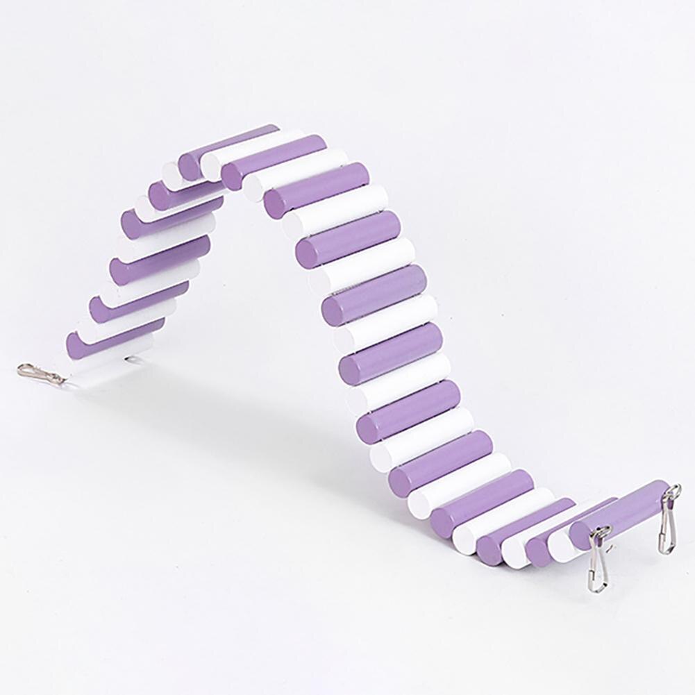 Hamster Exercise Ladder Pets Parrot Hamsters Gerbil Climbing Toys Colorful Brige Natural Wooden Pet Ladder Toy With 2 Fix Hooks