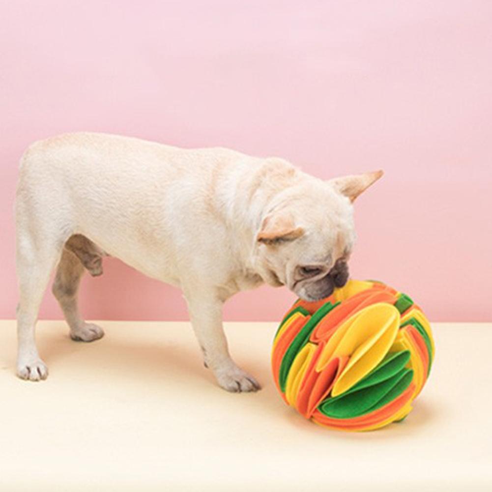 Pet Dog Sniffing Ball Puzzle Toys Colorful Foldable Nose Sniff Toy Increase Iq Training Food Slow Feeding Toy For Relieve Stress