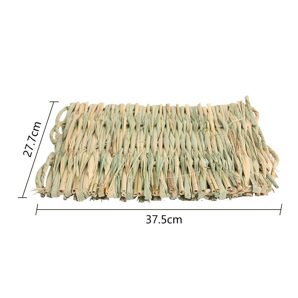 Rabbit Bunny Woven Grass Mats Bed Resting Mat Natural Hand Woven Chew Toy For Chinchilla Hamster Guinea Pig Chickens Parrots