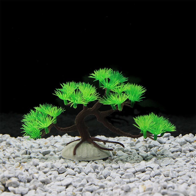 11.5cm Artificial Pine Fake Trees Plants Fish Tank Decorations Landscaping Ornaments Plastic Underwater Bonsai Aquarium Supplies