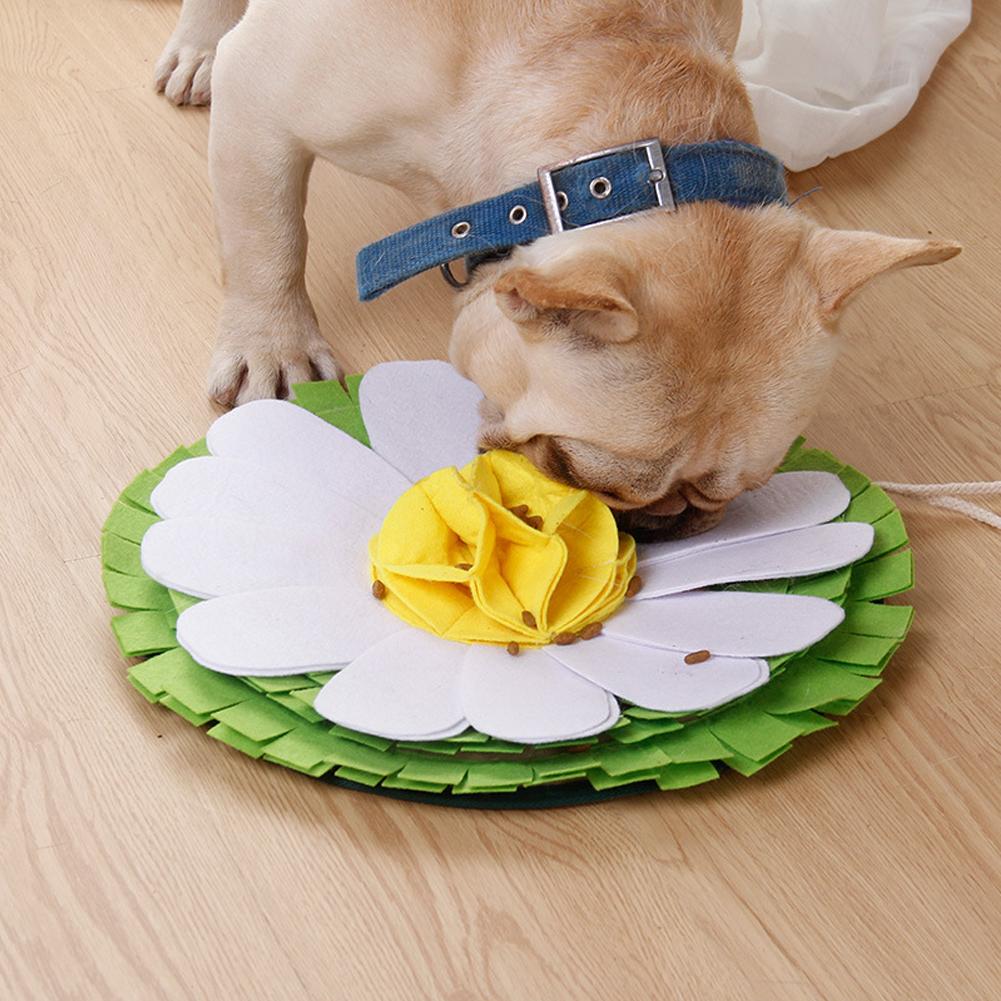 Pet Snuffle Mat For Dogs Treats Feeding Cute Daisy Anti-slip Blanket Stress Relief Interactive Dog Puzzle Toys