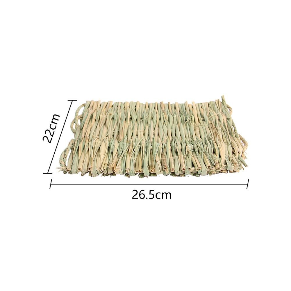 Rabbit Bunny Woven Grass Mats Bed Resting Mat Natural Hand Woven Chew Toy For Chinchilla Hamster Guinea Pig Chickens Parrots