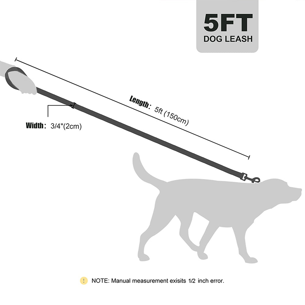 150cm Reflective Dog Leash 5ft Nylon Mesh Pet Running Walking Leads Strap for Small Medium Large Dogs Pitbull Puppy Rope Belt