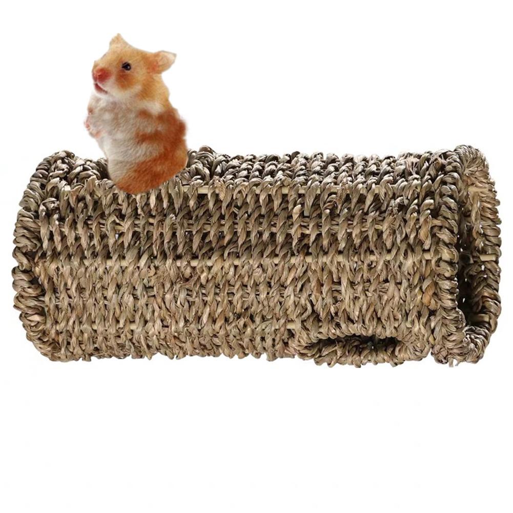 Hamster Grass Tunnel Toy Breathable Bite-Resistant Pet Nest Natural Water Grass Woven House For Parrots Hedgehog Chinchillas