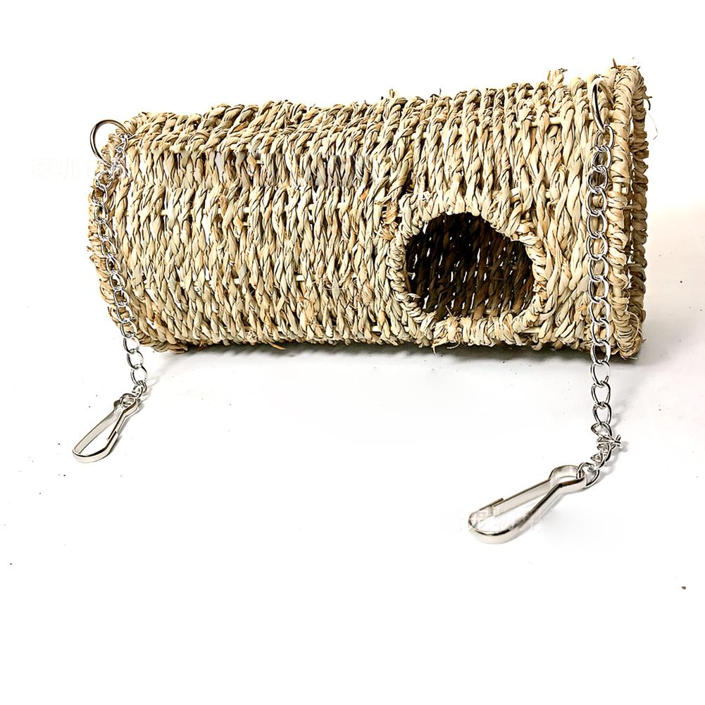 Hamster Grass Tunnel Toy Breathable Bite-Resistant Pet Nest Natural Water Grass Woven House For Parrots Hedgehog Chinchillas