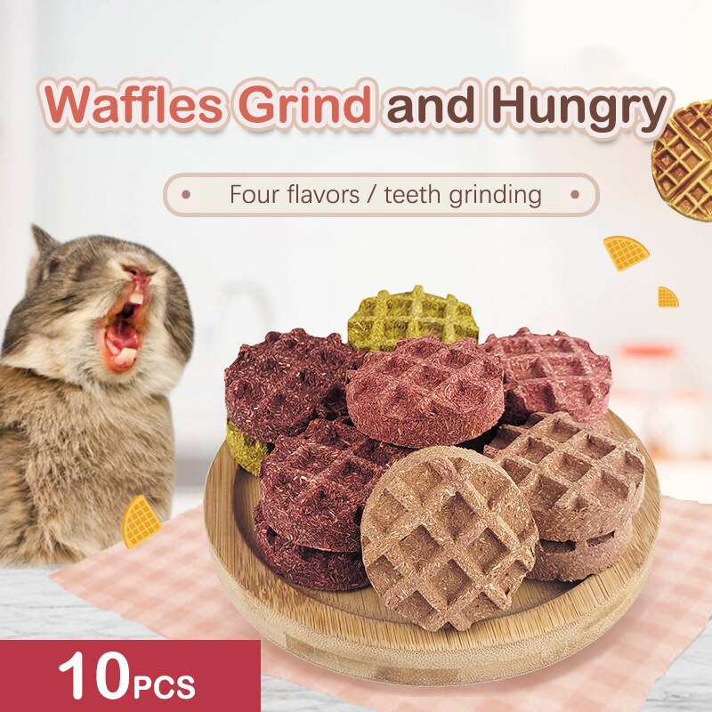 10PCS Rabbit Waffle Cracker Carrot Grass Molasses Cake Chew Grinding Toy Teeth Snacks Toys For Bunny Hamsters Chinchilla