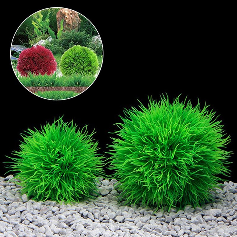 Aquarium Artificial Plastic Aquatic Plants Fish Tank Decor Water Grass Ball Plants For Aquarium Landscape Decoration Accessories