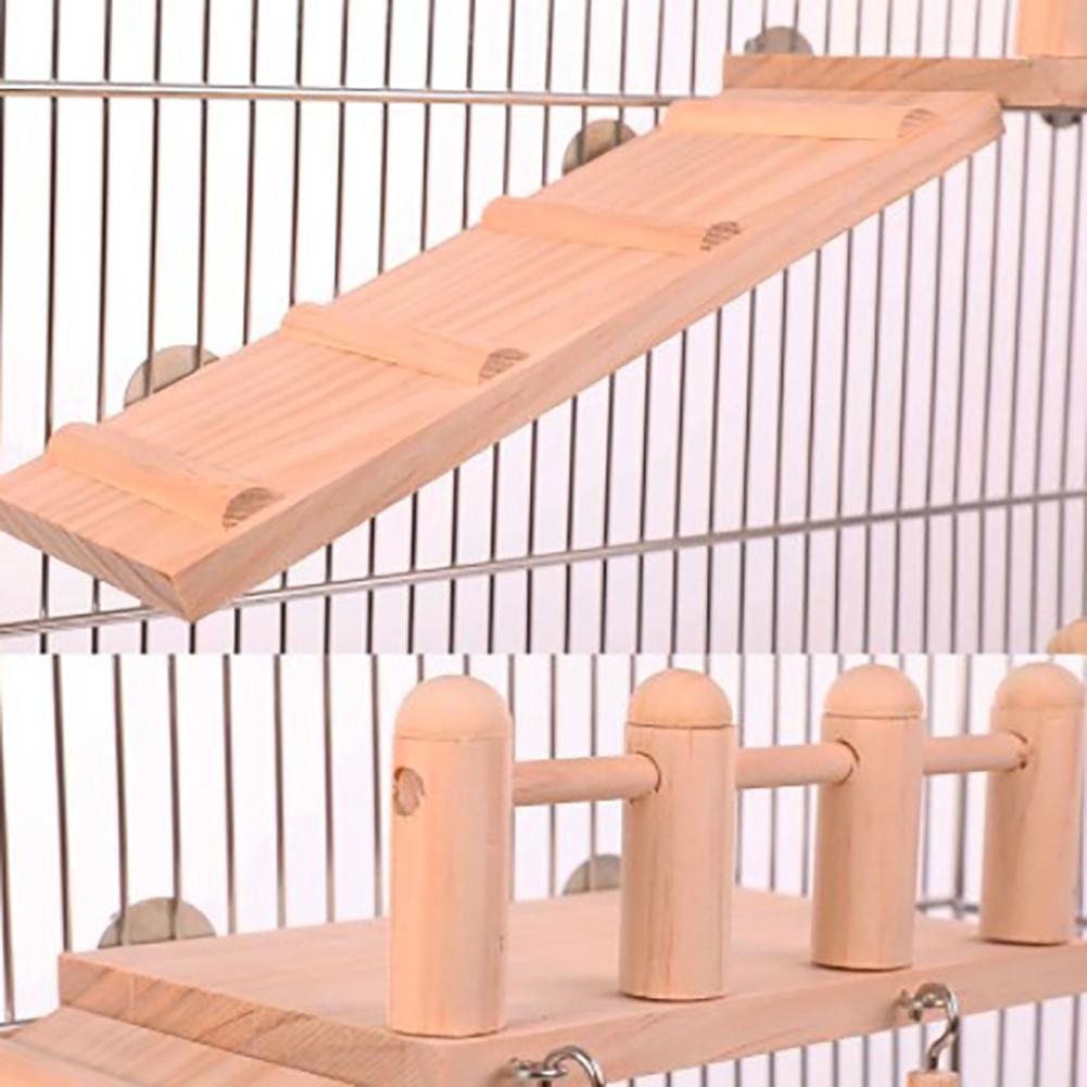 3pcs/set Wooden Bird Toy Climbing Ladder Springboard Swing Three-piece Toy For Birds Hamster Chinchilla