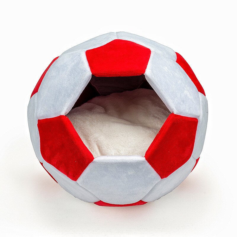 Designer Football Funny Bed For Small Dogs Red Black Autumn Winter Pet Cat Puppies Animal Nest Sofa House Indoor With Cushion