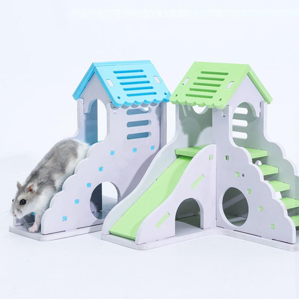 Cute Mini Small Animal Pet Hamster House Nest Rabbit Hedgehog Pet Sleeping Log Cabin Animal Sleeping House Supplies