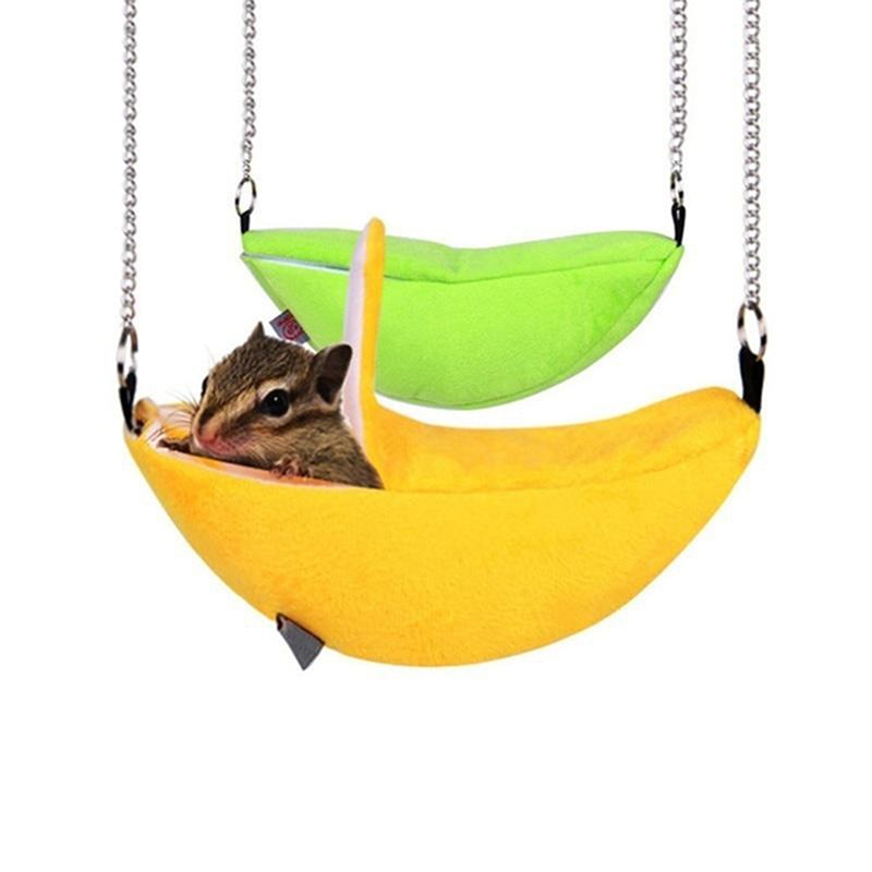 Hamster Cotton Nest Banana Shape House Hammock Bunk Bed House Toys Cage For Sugar Glider Hamster Small Animal Bird Pet Supplies