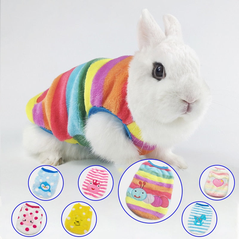 Rabbit Flannel Warm Vest Bunny Autumn And Winter Clothes Cute Little Pet Clothing For Small Dogs Coat Cat Outer Clothing Jacket