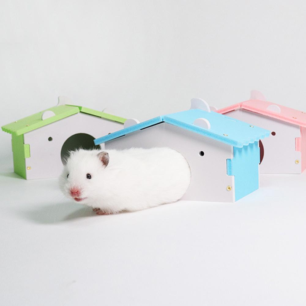 Cute Mini Small Animal Pet Hamster House Nest Rabbit Hedgehog Pet Sleeping Log Cabin Animal Sleeping House Supplies